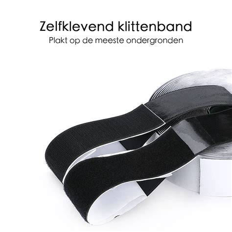 Klittenband Rol Van 1 Meter 10 Cm Breed Zwart Blokker