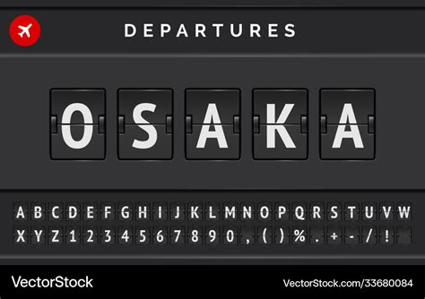 Mechanische Flughafen Flip Board Schrift Vektorbild