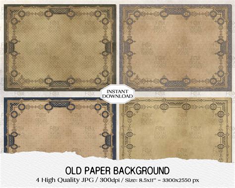 Old Paper Vintage Frame Border Blank Background, High Quality Printable ...