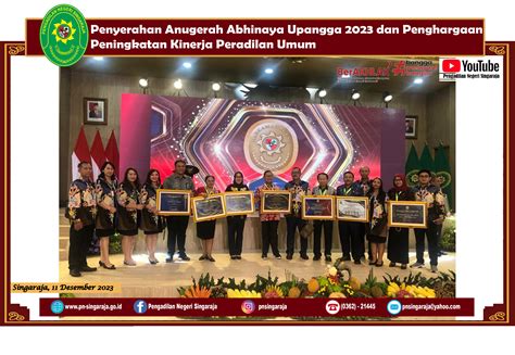 Penyerahan Anugerah Abhinaya Upangga 2023 Dan Penghargaan Peningkatan Kinerja Peradilan Umum