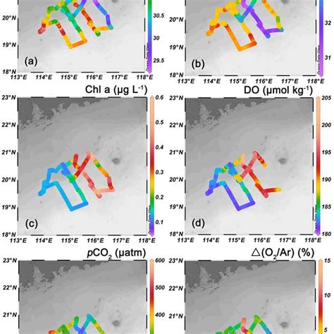 Surface Distributions Of A Temperature B Salinity C