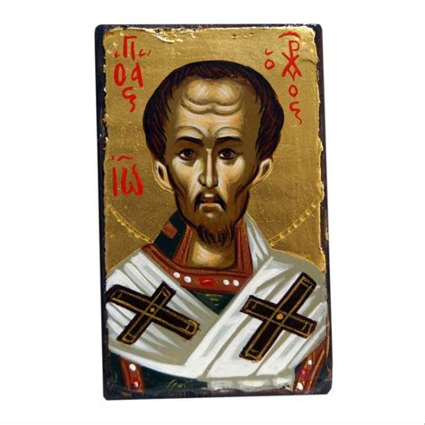 Saint John Chrysostom icon 9x15cm – Dim.Arg | Workshop Byzantine ...