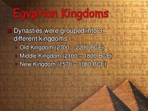 The Kingdoms of Ancient Egypt