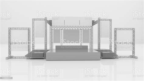 Panggung 3d Podium Panggung Di Latar Belakang Putih Panggung Mockup