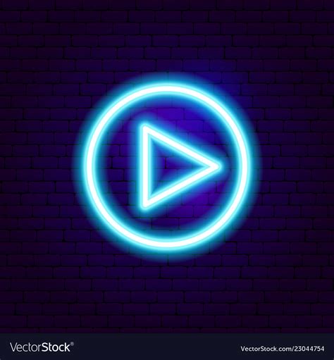 Play Neon Sign Royalty Free Vector Image Vectorstock