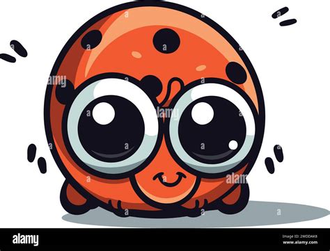 Cute Ladybug With Big Eyes Cute Cartoon Vector Illustration Stock