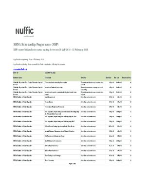 Msp Course List Fill Online Printable Fillable Blank PdfFiller