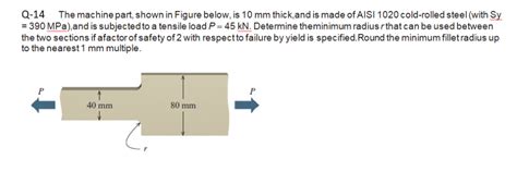 Solved Q The Machine Part Shown In Figure Below Is Chegg