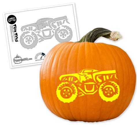 Monster Truck #1 Pumpkin Carving Stencil - Pumpkin HQ