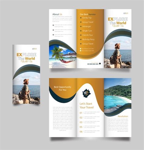 Premium Vector Travel Trifold Brochure Template Design