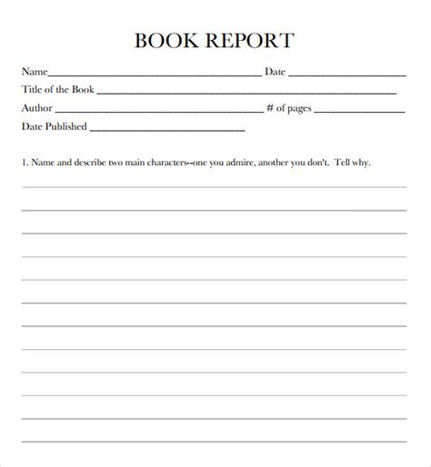 Usmc Book Report Template