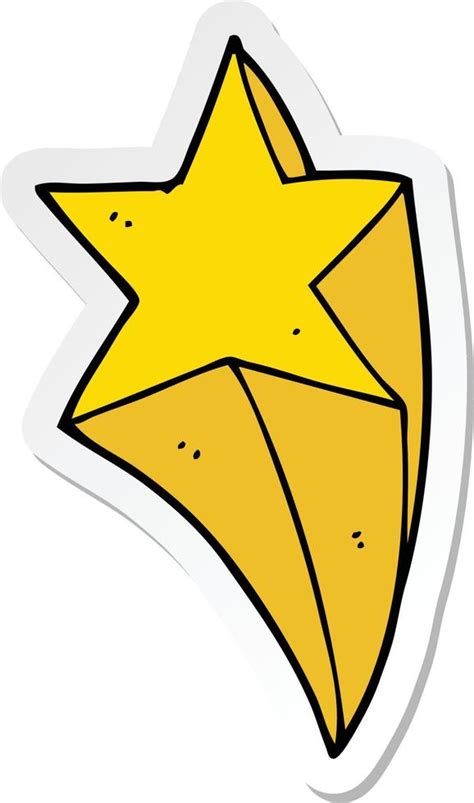 Sticker Of A Cartoon Shooting Star Vector Art At Vecteezy