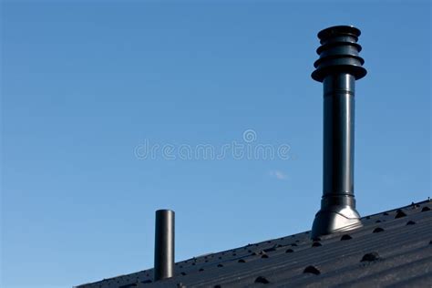 Roof With Ventilation Pipe And Flue Terminal Stock Photo Image Of