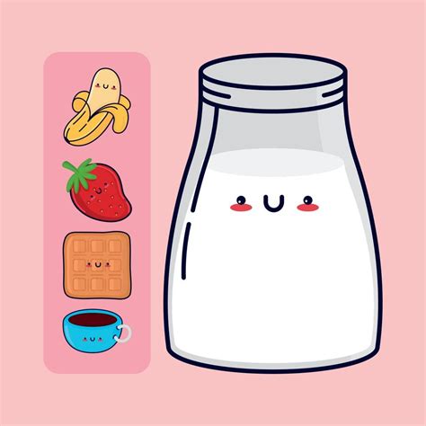 kawaii food cute icons 10966317 Vector Art at Vecteezy