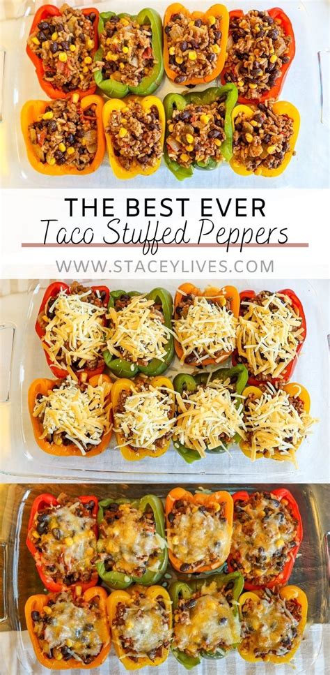 Beef Taco Stuffed Peppers Recipe Stuffed Peppers Taco Stuffed Peppers Bell Pepper Recipes