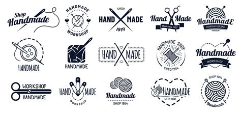 Handmade Badges Hipster Craft Badge Vintage Workshop Labels And Handcraft Logo Vector