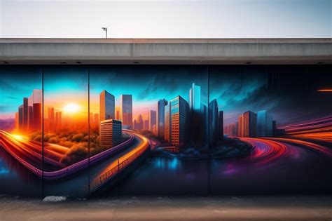 Premium Photo | Street graffiti mural on the wall illustration wallpaper