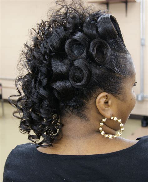 Juicy Pincurls And Spirals On Gwen Black Hair Updo Hairstyles Black Women Updo Hairstyles