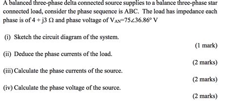 Solved A Balanced Three Phase Delta Connected Source