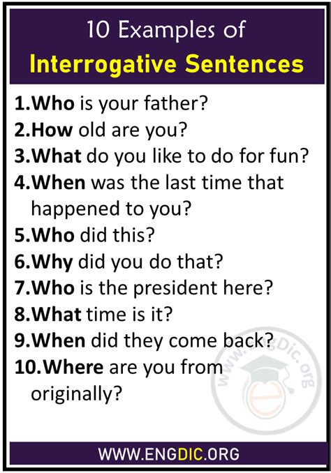 Examples Of Interrogative Sentences Engdic