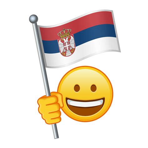 Emoji with Serbia flag Large size of yellow emoji smile 42151434 Vector ...