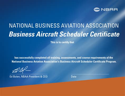 Business Aircraft Scheduler Certificate • Delaney Carlson • National Business Aviation Association