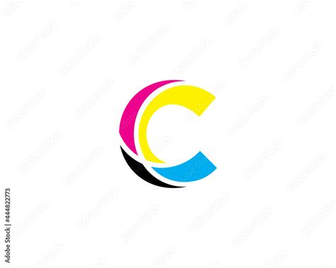 Letter C With Cmyk Color Logo Vector Vector De Stock Adobe Stock