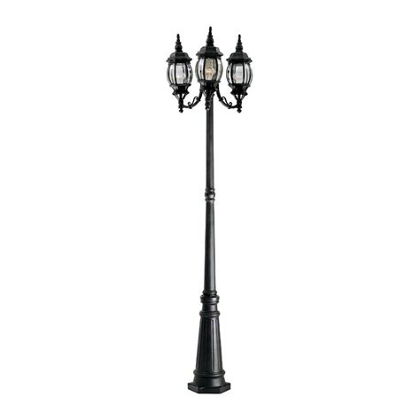 Designers Fountain Riviera 3-Light Black Outdoor Incandescent Post Lantern-1923-BK - The Home Depot