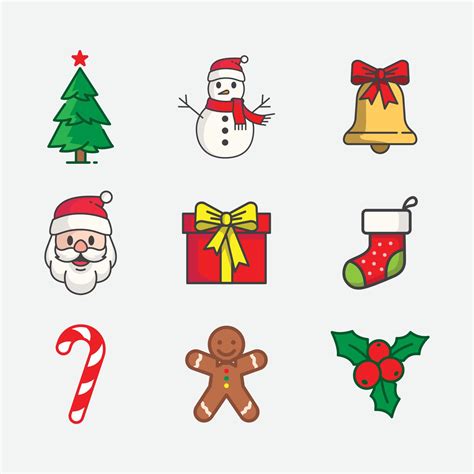 conjunto de iconos de Navidad paquete de elementos de diseño navideño