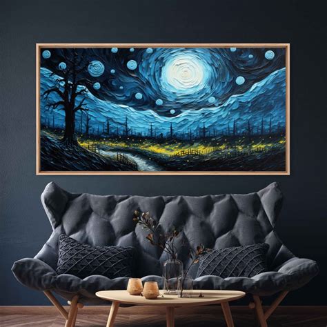 Starry Night Van Gogh Inspired Impressionist Wall Art Canvas Print ...