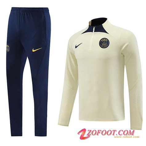 Cr Er Son Ensemble Survetement De Foot Psg Beige Bleu