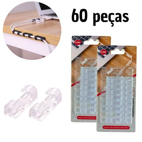 Kit Clips Organizador Fixador Adesivo De Cabo Fios Parede