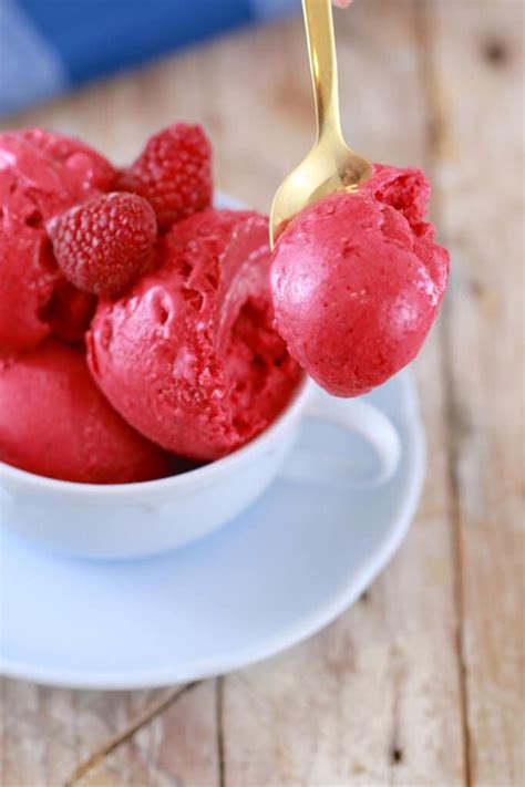 Homemade Raspberry Sorbet In Minutes No Machine Gemmas Bigger