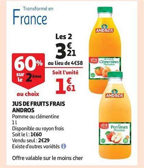 Promo Jus De Fruits Frais Andros Chez Auchan ICatalogue Fr