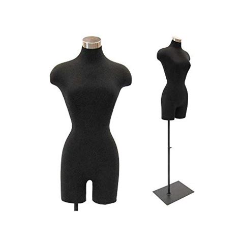 Adult Female Pinnable Black Dress Form Mannequin Torso With Adjustable