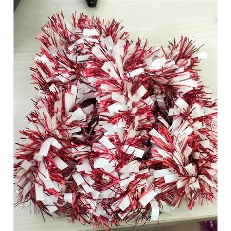 Red And White 117J PET Plastic Tinsel Garland Size 1Feet Length At