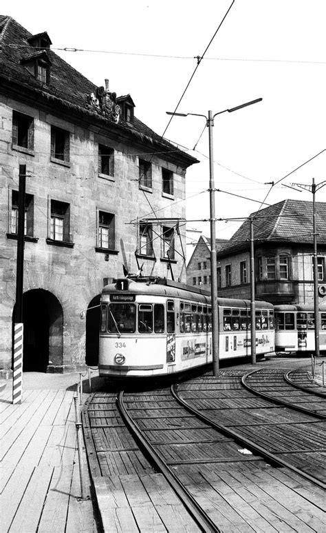 Nürnberg Fürther Straßenbahn Tw 334 GT6 MAN Siemens 1964 mit Bw