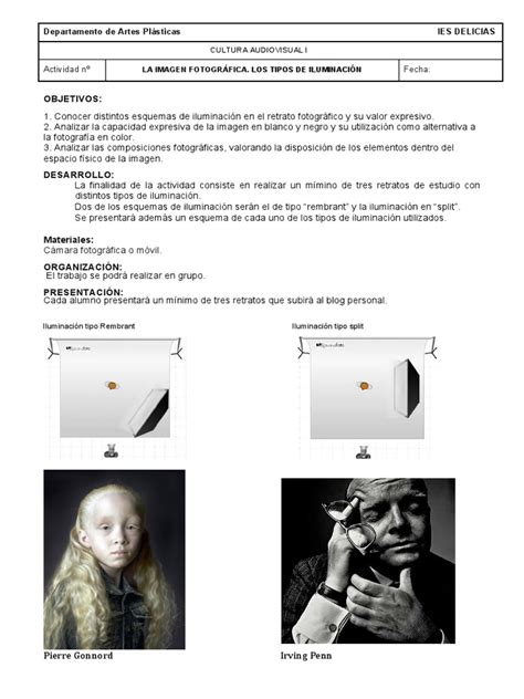 Tipos De Iluminacion En Fotografia Pdf