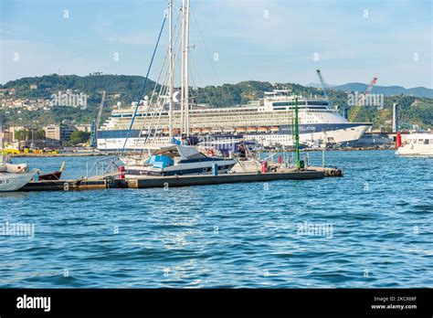 International port of La Spezia with a large cruise ship (Celebrity X ...