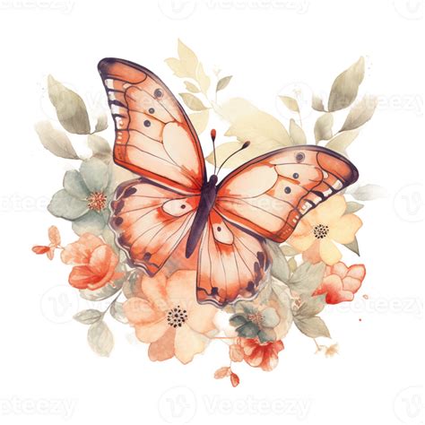 Butterflie And Flowers Togeather Art