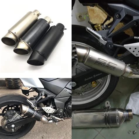 Modified Universal Motorcycle Sc Project Moto Gp 51mm Rear Exhaust Muffler Pipe With Laser Logo