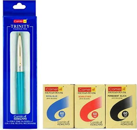 Lot Of Camlin Kokuyo Trinity Fountain Pen With In Mechanism Pens