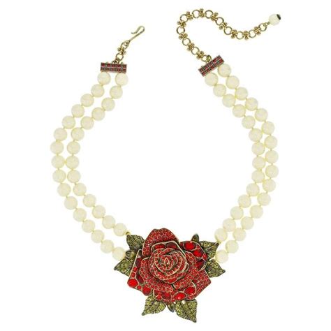 Heidi Daus Enchanted Beauty Crystal Drop Floral Necklace Jewelry