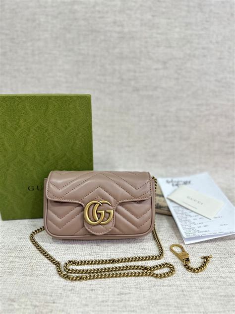 Like New Gucci Supermini Nude 2021 Full Set Barang Mewah Tas Dompet