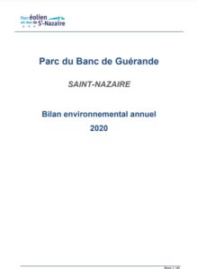 Bilan environnemental annuel 2020 Parc éolien en mer de Saint Nazaire