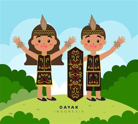 Premium Vector Baju Adat Indonesia Suku Dayak Nbkomputer