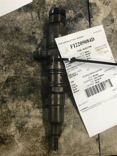 2016 Detroit Dd15 Fuel Injector For A Freightliner Cascadia 125 For Sale Easton Md