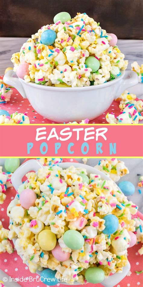 White Chocolate Easter Popcorn Inside Brucrew Life Easter Snacks