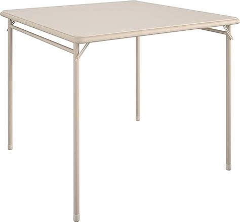 Cosco Square Vinyl Top Folding Card Table Antique Linen Amazon