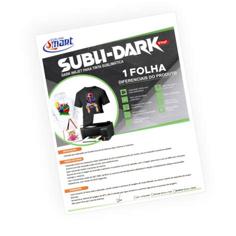 Papel Subli Dark Vinyl Inkjet Sublim Tico A C Folha